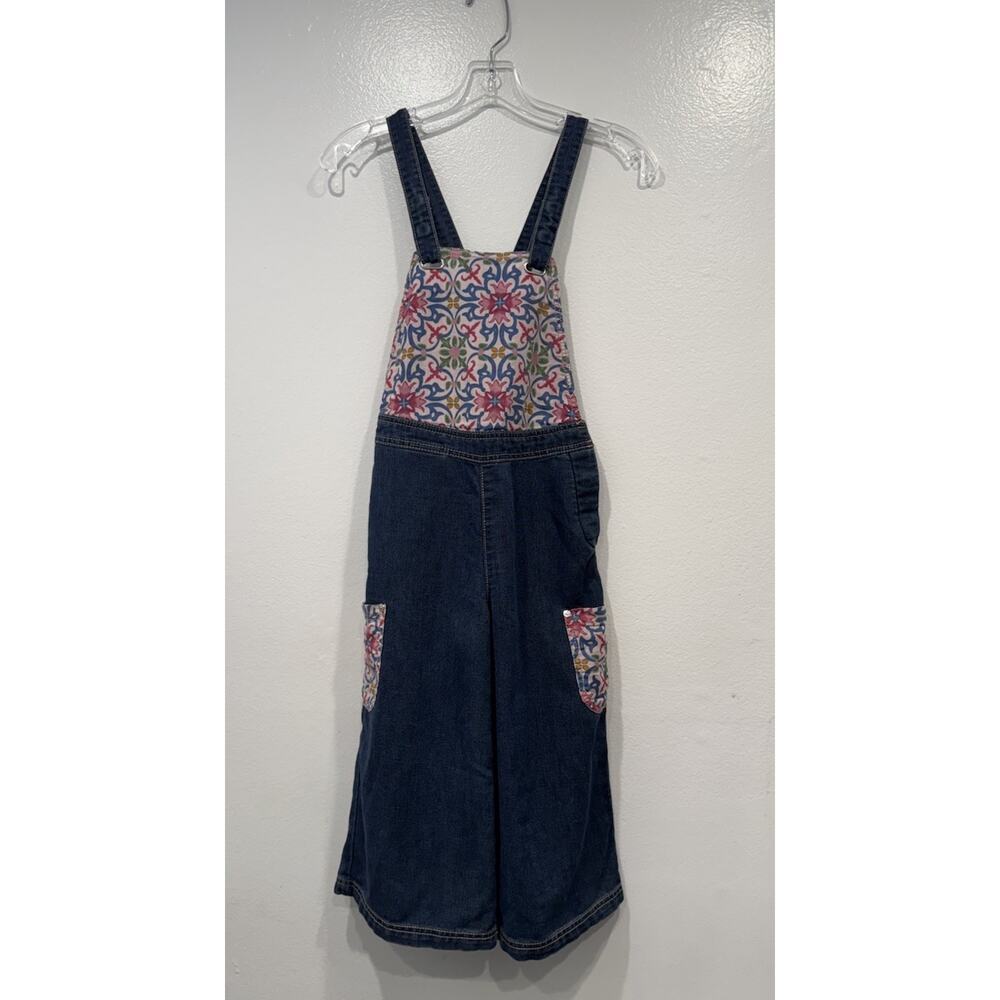 Benetton Jeans Girls Overalls Size XL 10 11 Years Wide Leg Patchwork‎ Party Boho